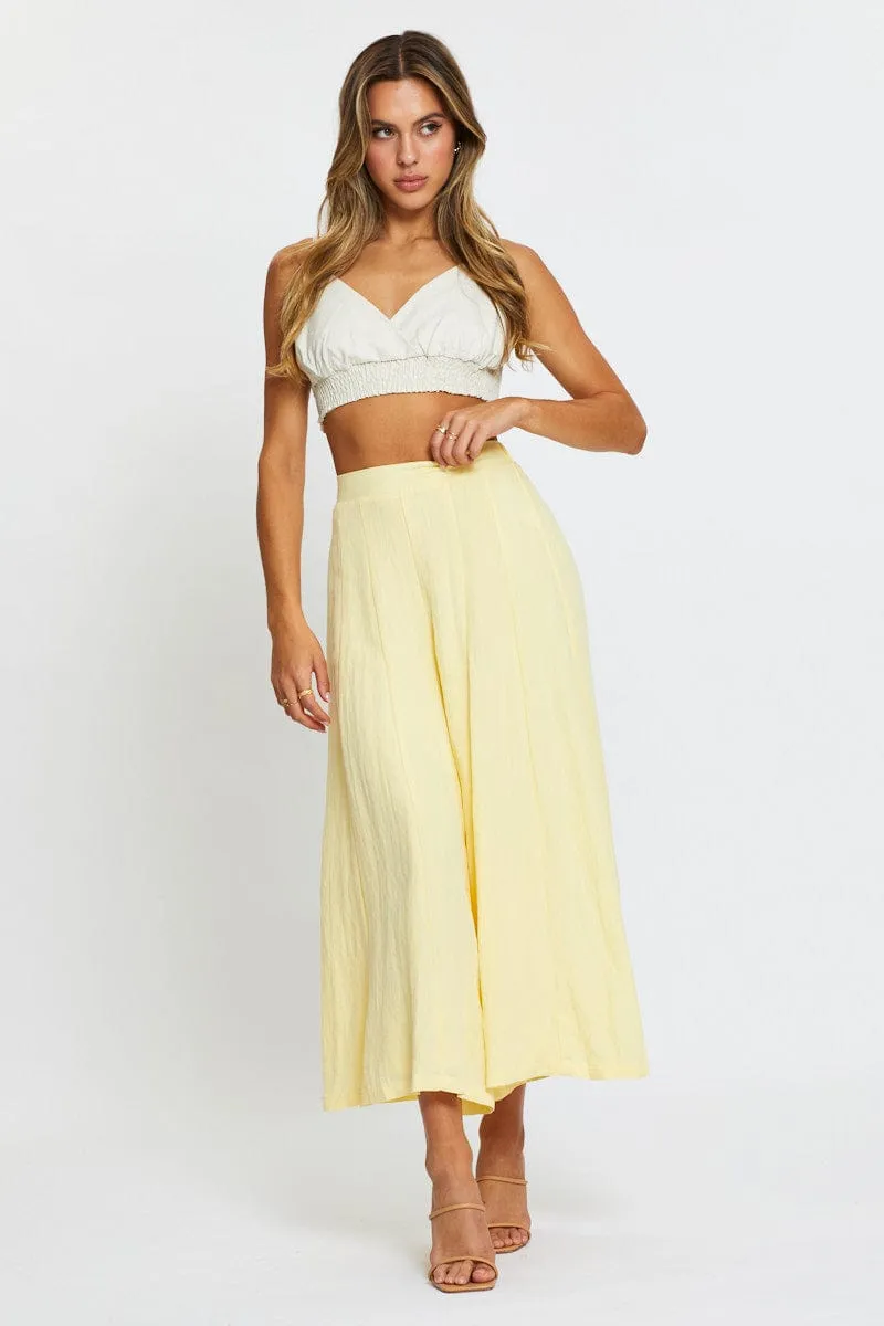 Beige Singlet Top Crop Classic Fashion Stylish Bottom