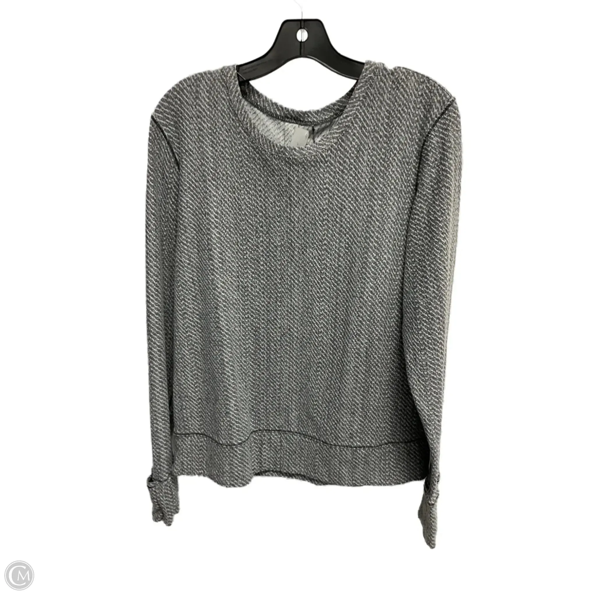 Soft Flow ThermalRegulating Fabric Athletic Sweatshirt Crewneck By Lululemon In Grey & White, Size: 10