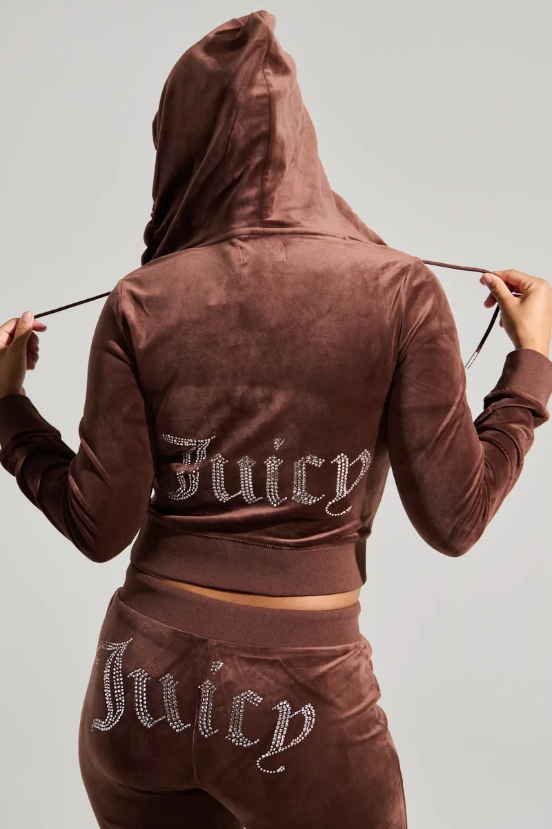 SOLID CLASSIC JUICY HOODIE WITH BACK BLING product fuzzy coziness