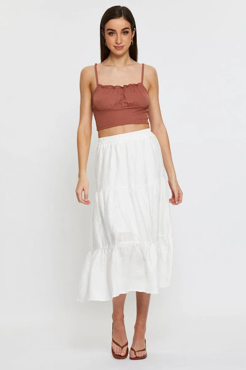 Utility Mode Brown Crop Top