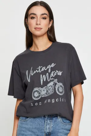 Black Graphic T Shirt Short Sleeve Cozy Feeling Fun and Comfortable