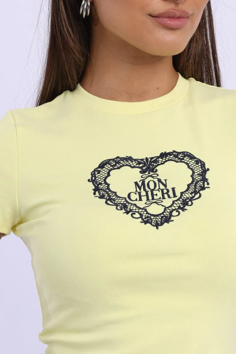 Yellow Graphic Tee Short Sleeve GentleWashResistance