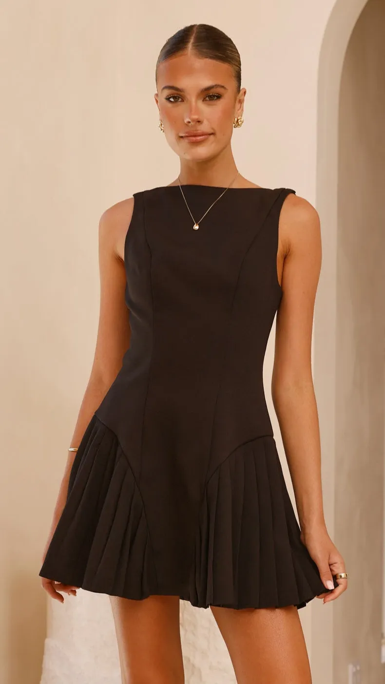 Scene Flash Reinforced Elbows Yesim Mini Dress - Black