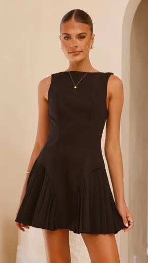Scene Flash Reinforced Elbows Yesim Mini Dress - Black