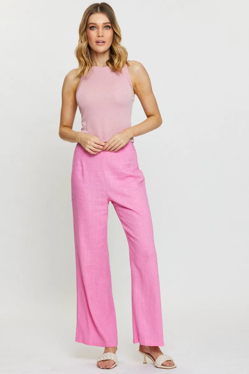 Pink Singlet Top Stylish Fashion