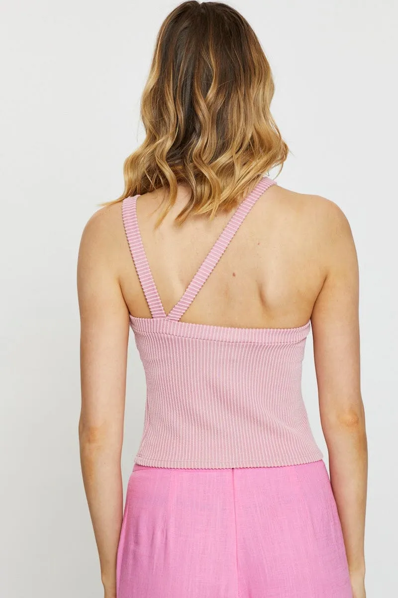 Pink Singlet Top StretchPaneling