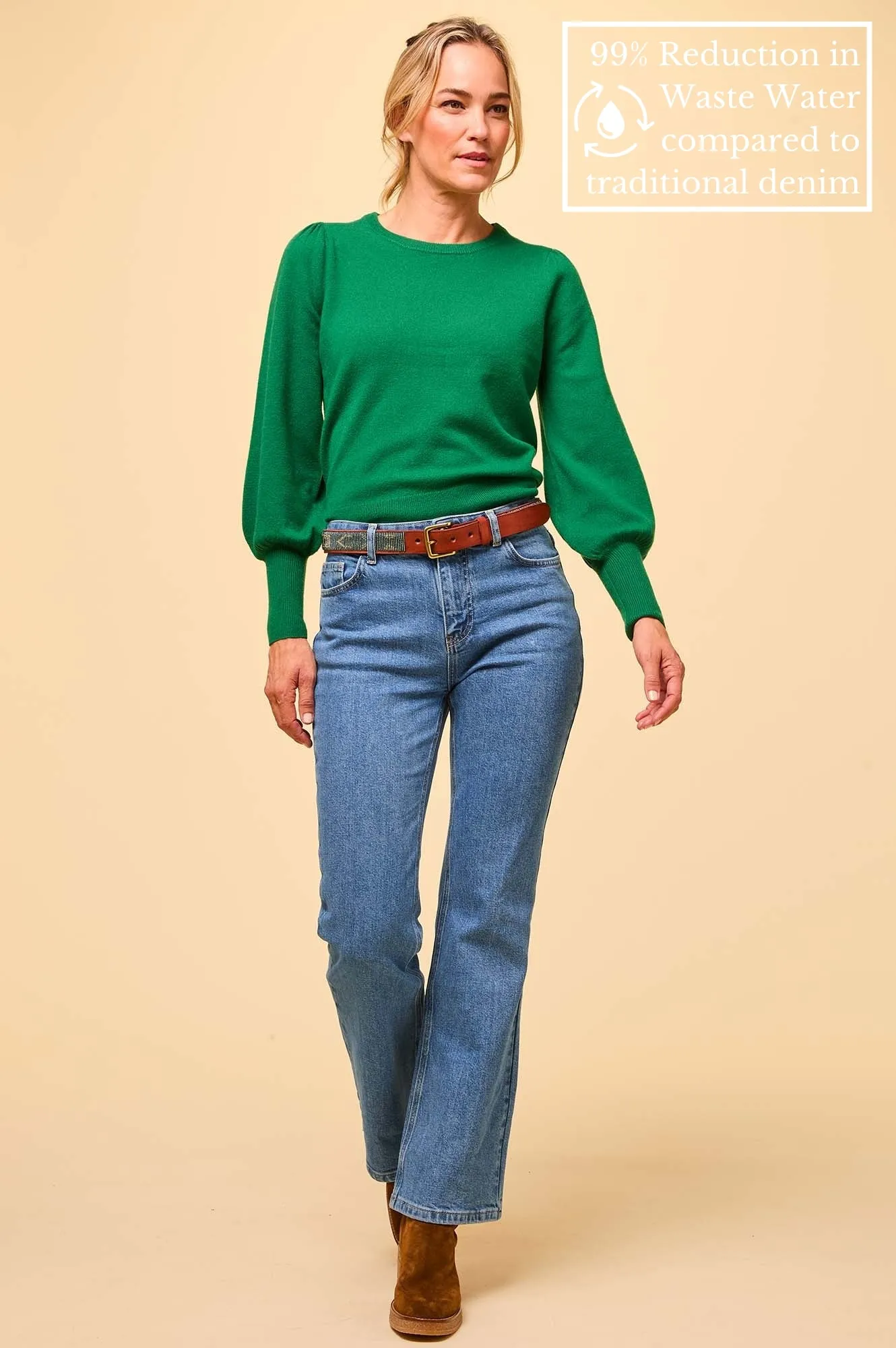 Easy Wearing Denim Boot Cut Jean | Mid Wash
