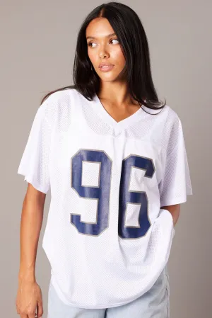 White Sports Tee Short Sleeve Travel Style MinimalBranding