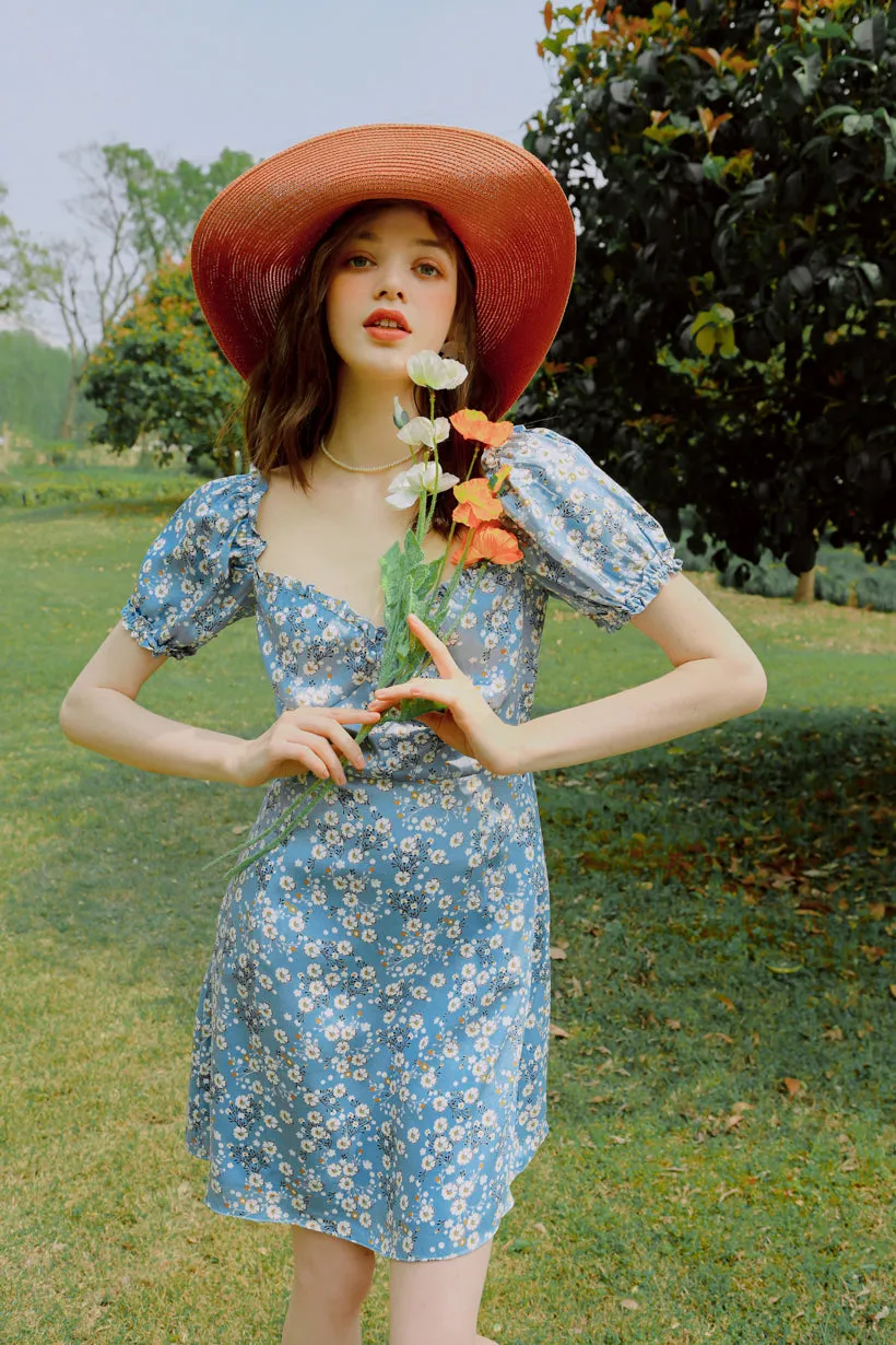 Silk Glow Cozy Style Maisy Dress - Blue Floral
