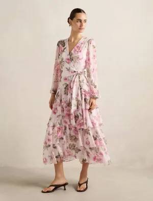 Crystal Light Birthday Dinner Nicky Long Sleeve Tiered Midi Dress