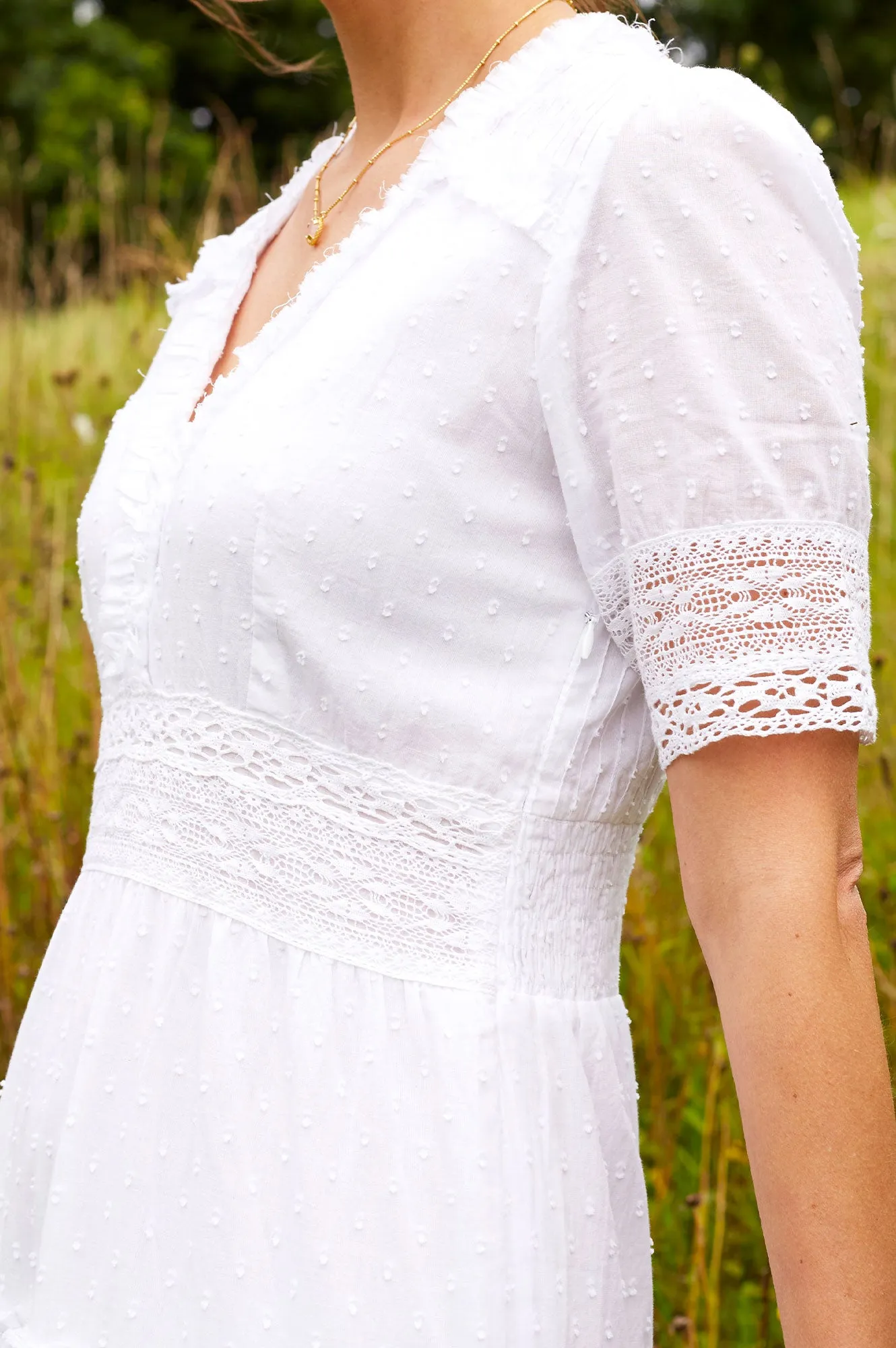 Viola Cotton Midi Dress | White Greek Spirit