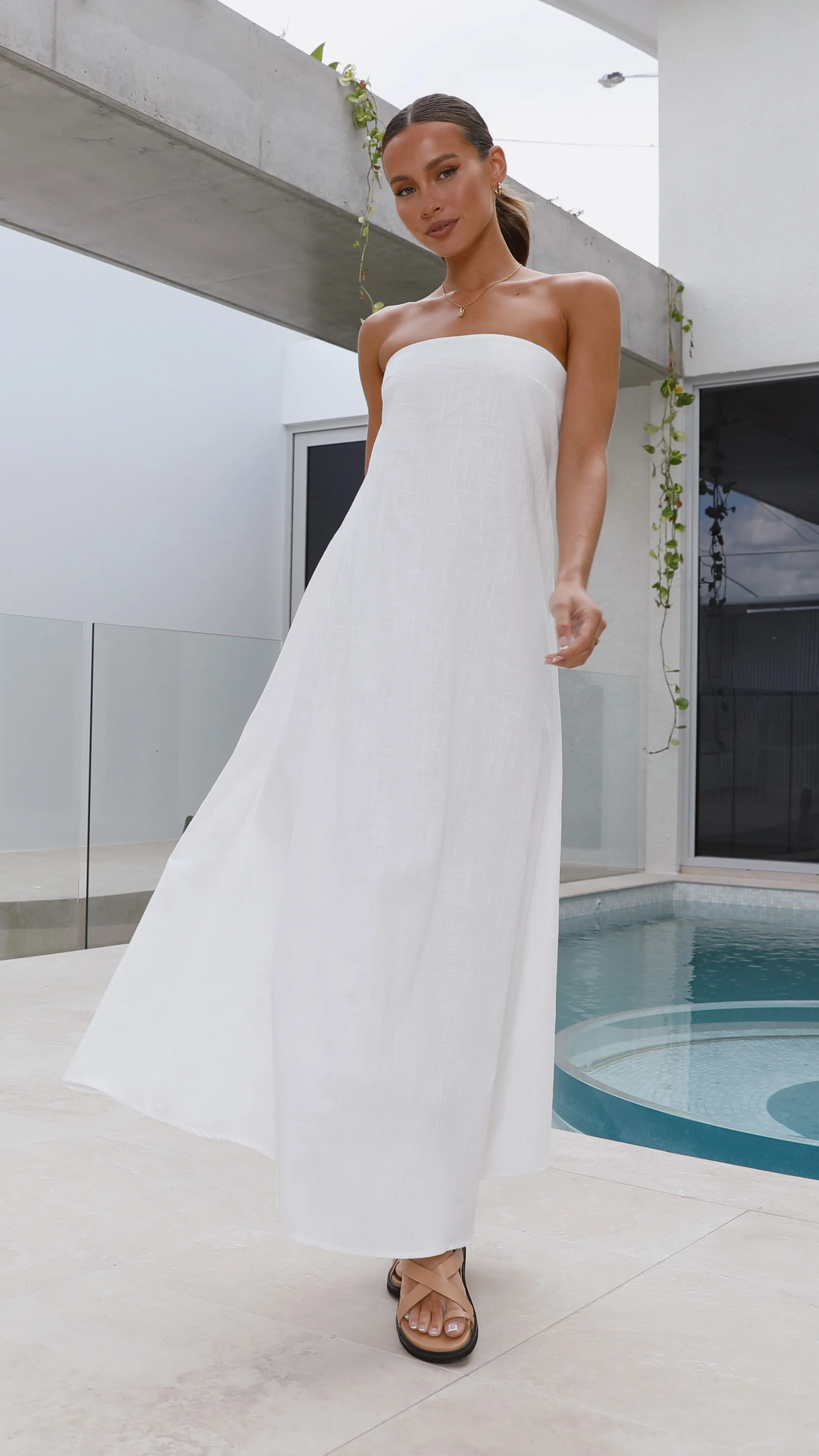 Chiffon Glow Connie Maxi Dress - White