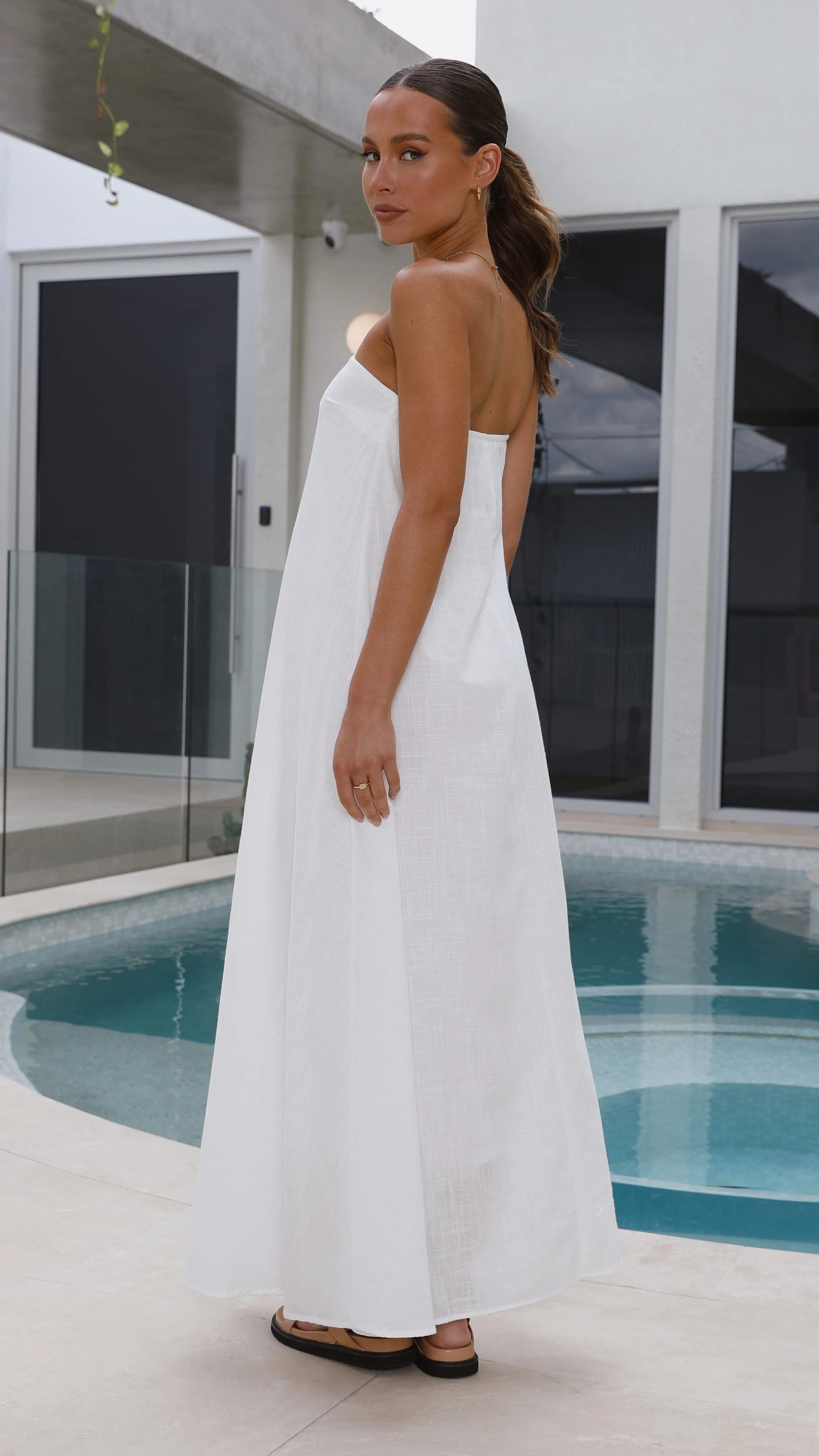 Connie Maxi Dress - White Orchid Glow