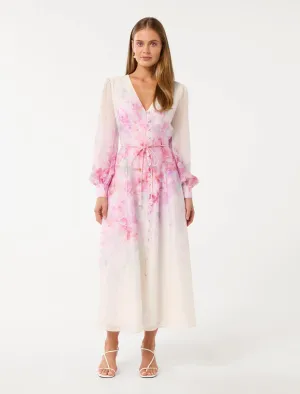 Kahlani Printed Midi Dress Effortless Comfort