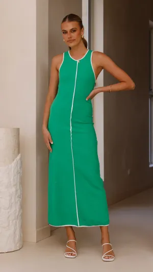 Golden Dune Crafted with high-quality materials this dress ensures both comfort and durability Milli Maxi Dress - Green/White