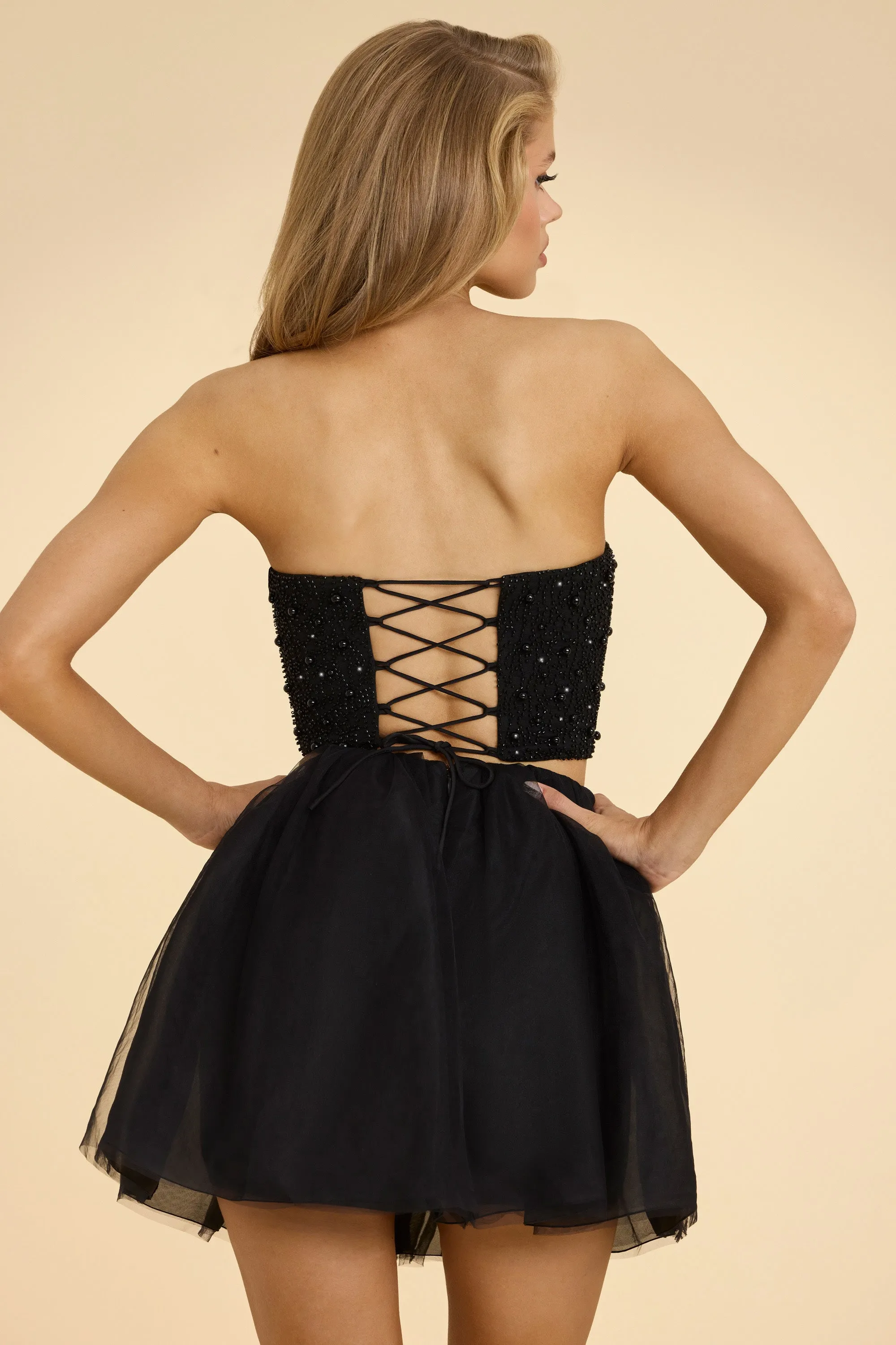 High Waist Tulle Mini Skirt in Black party look Limited Release