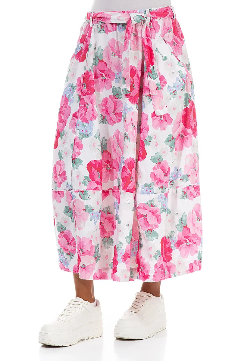 Tiered Layers Opaque finish Balloon Peony Blossom Linen Skirt
