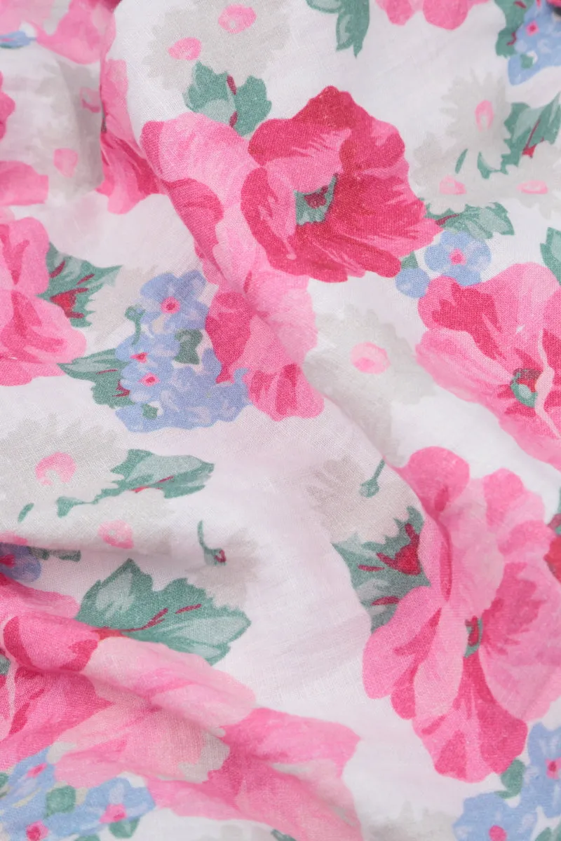 Linen blend Comfortable Feel Balloon Peony Blossom Linen Skirt