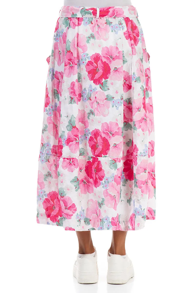 Balloon Peony Blossom Linen Skirt Polished Touch