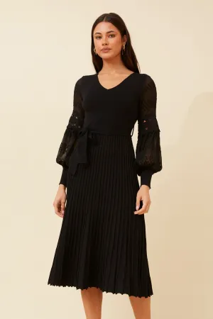 Relaxed fit knee-length piece Wood Deck OLA LANTERN SLEEVE KNIT DRESS