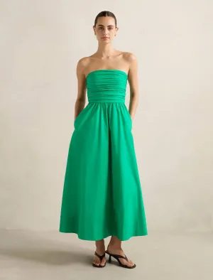 Comfort Fit Matisse Ruched Cotton Halter Midi Dress