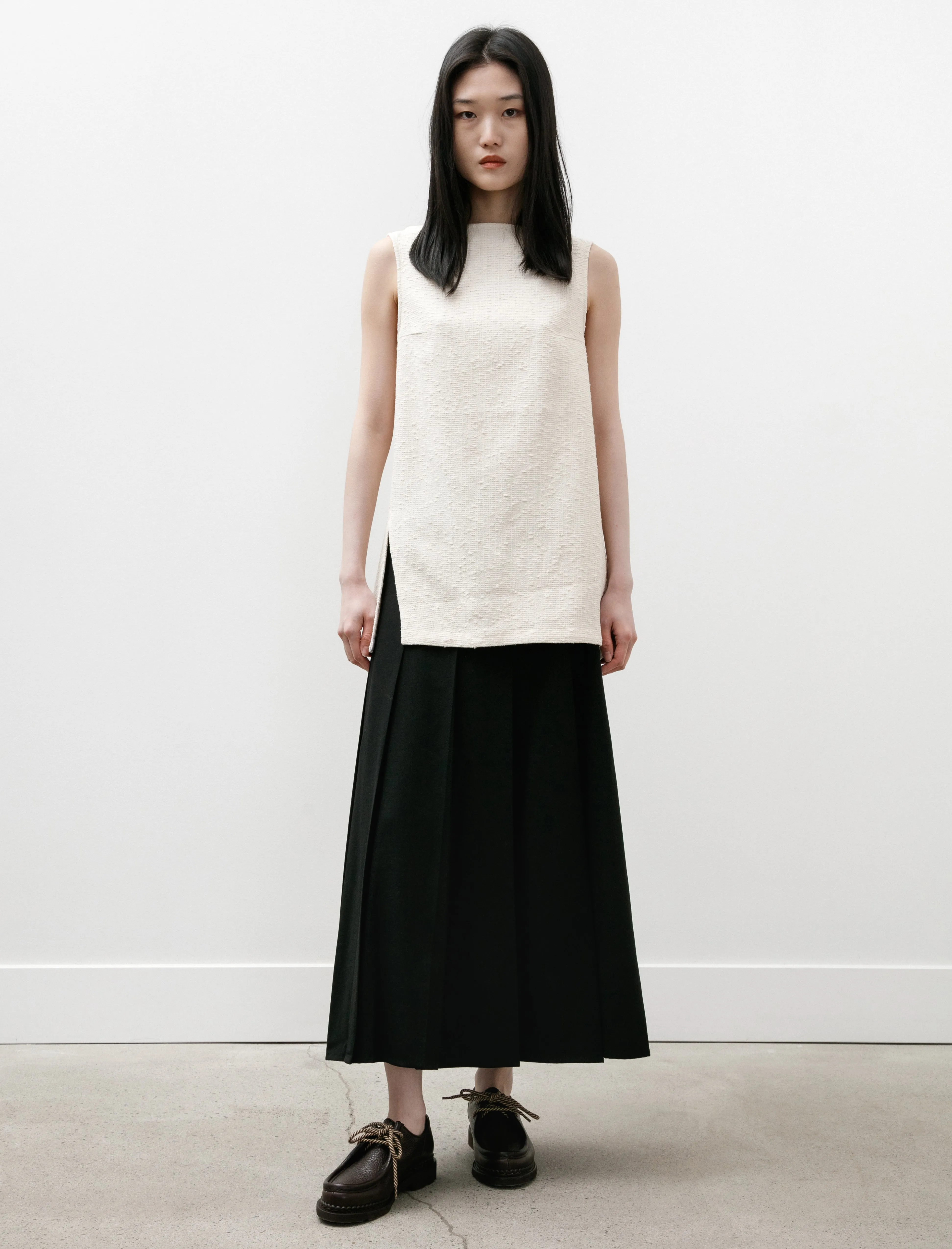 Fuse Asymmetric Pleated Skirt Black Recycled Material