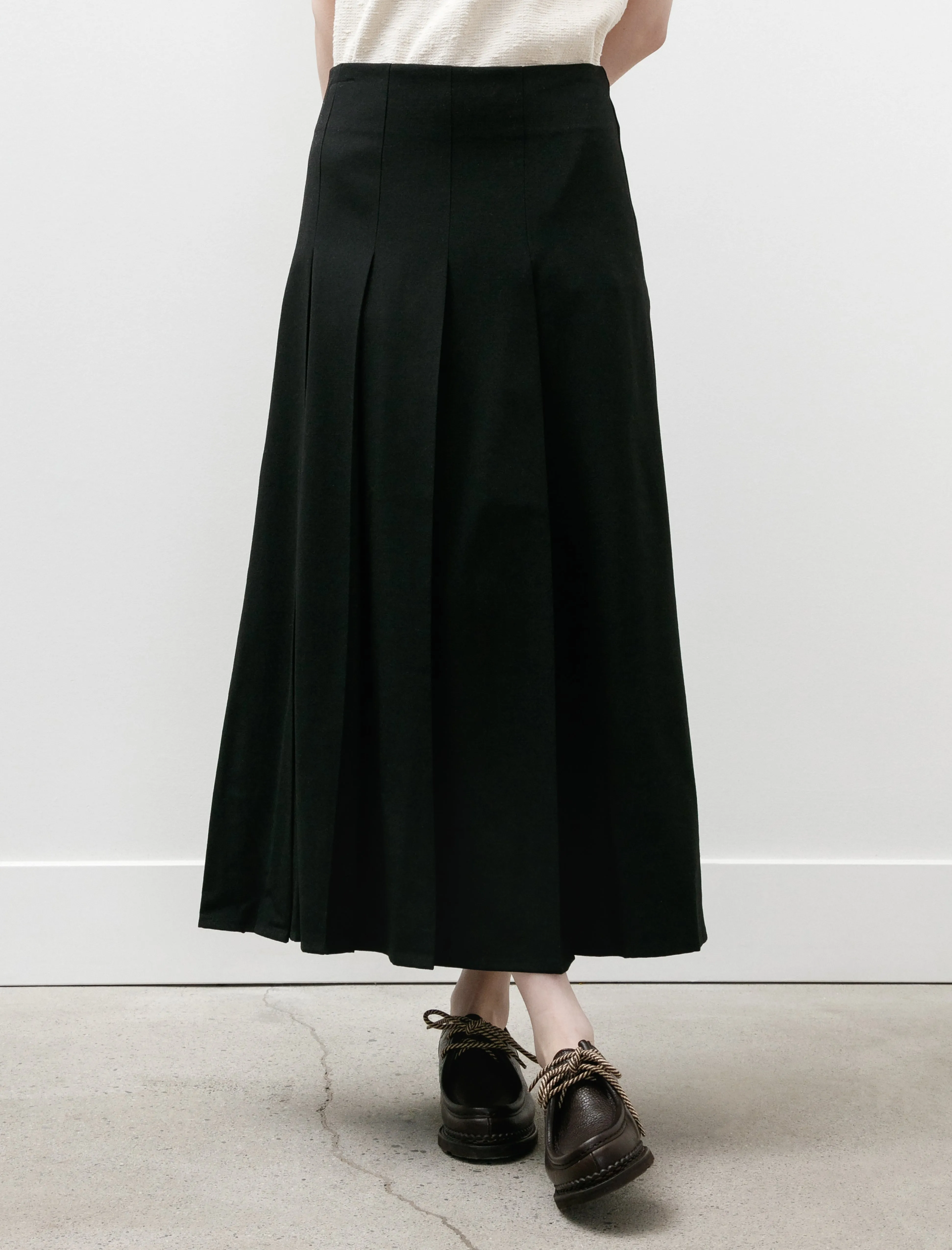 Fuse Asymmetric Pleated Skirt Black Subtle Mood ribbed texture