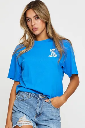 Blue Graphic T Shirt Short Sleeve Travel Trend Thermal Regulation Fabric
