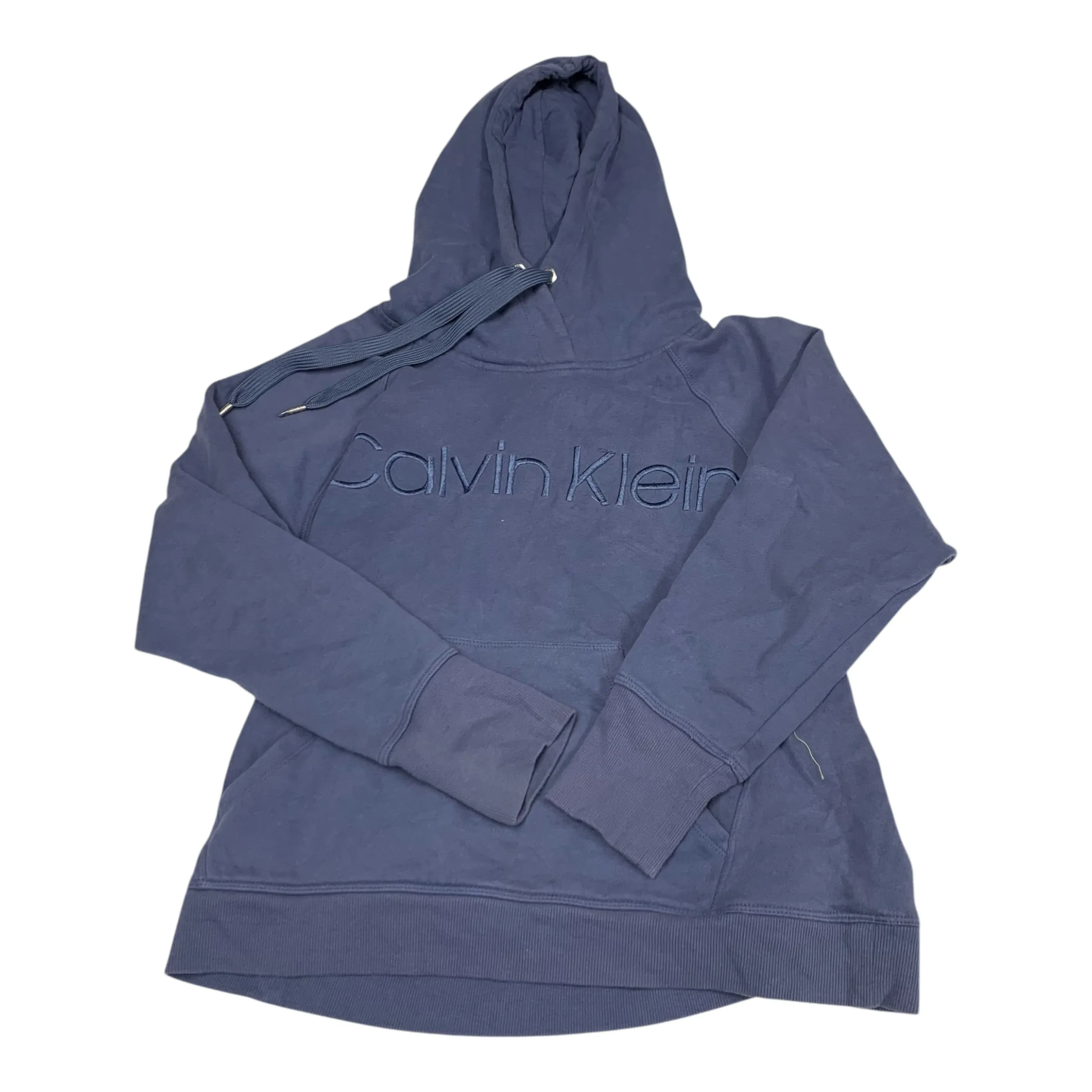 Downtown Cool Warm Outerwear Sweatshirt Hoodie By Calvin Klein In Blue, Size: S