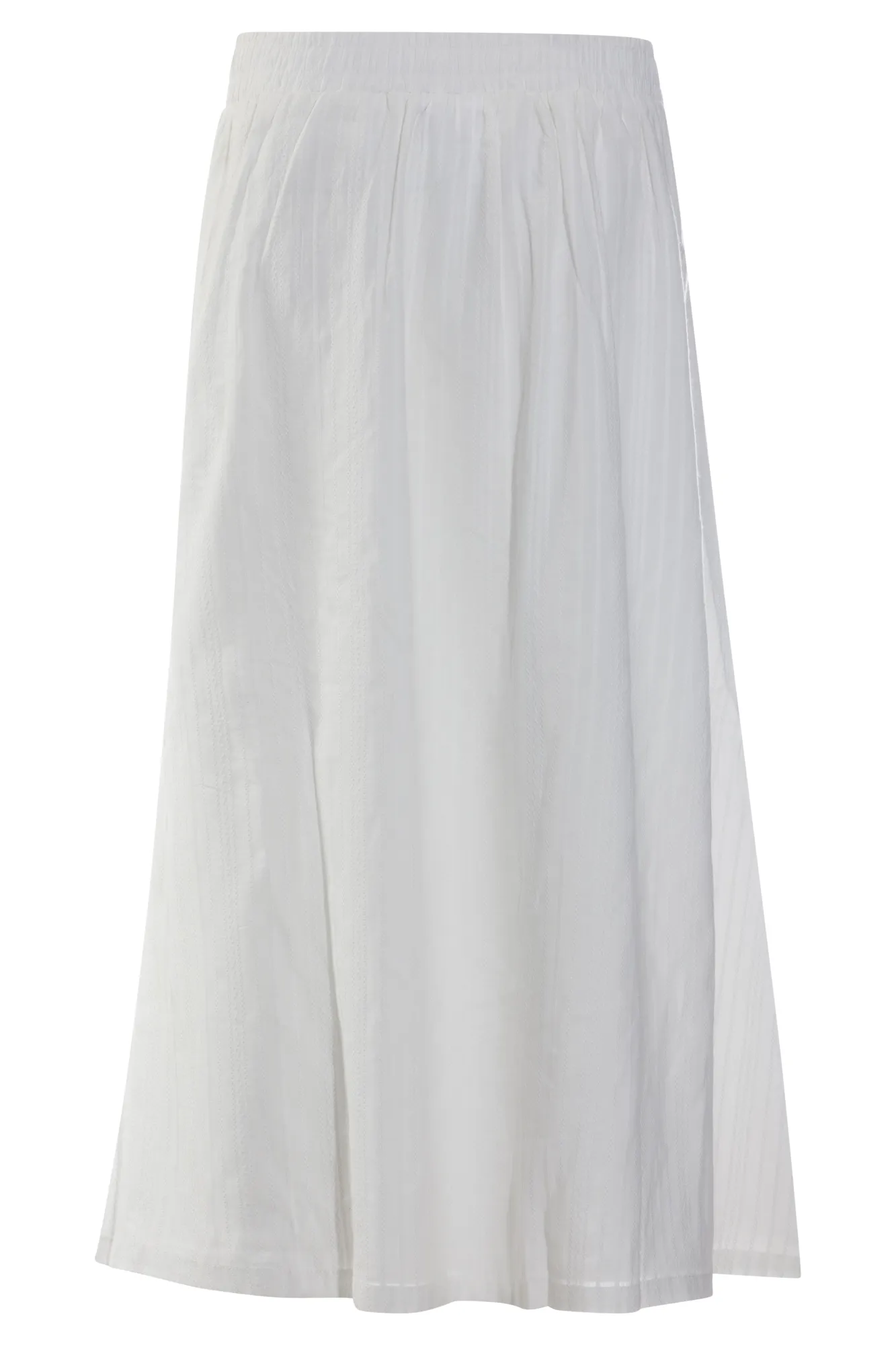 Lightwear Look 100% Cotton Stripe embossed Skirt | WHITE | 6125AR