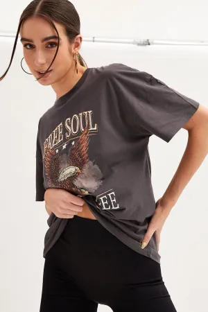 Grey Eagle Graphic T Shirt Short Sleeve Crew Neck Top Rated simple design