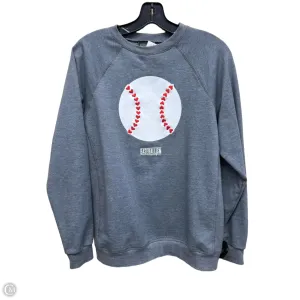 Sweatshirt Collar By Clothes Mentor In Grey & White, Size: M Mediterranean Air Moon Beam