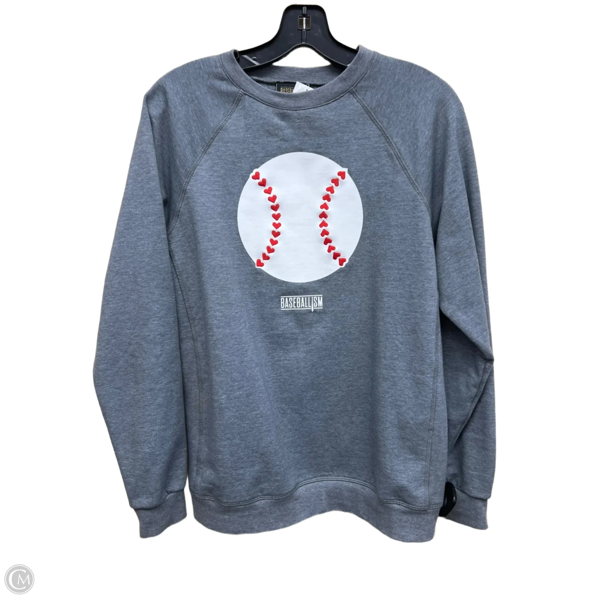 Sweatshirt Collar By Clothes Mentor In Grey & White, Size: M Mediterranean Air Moon Beam