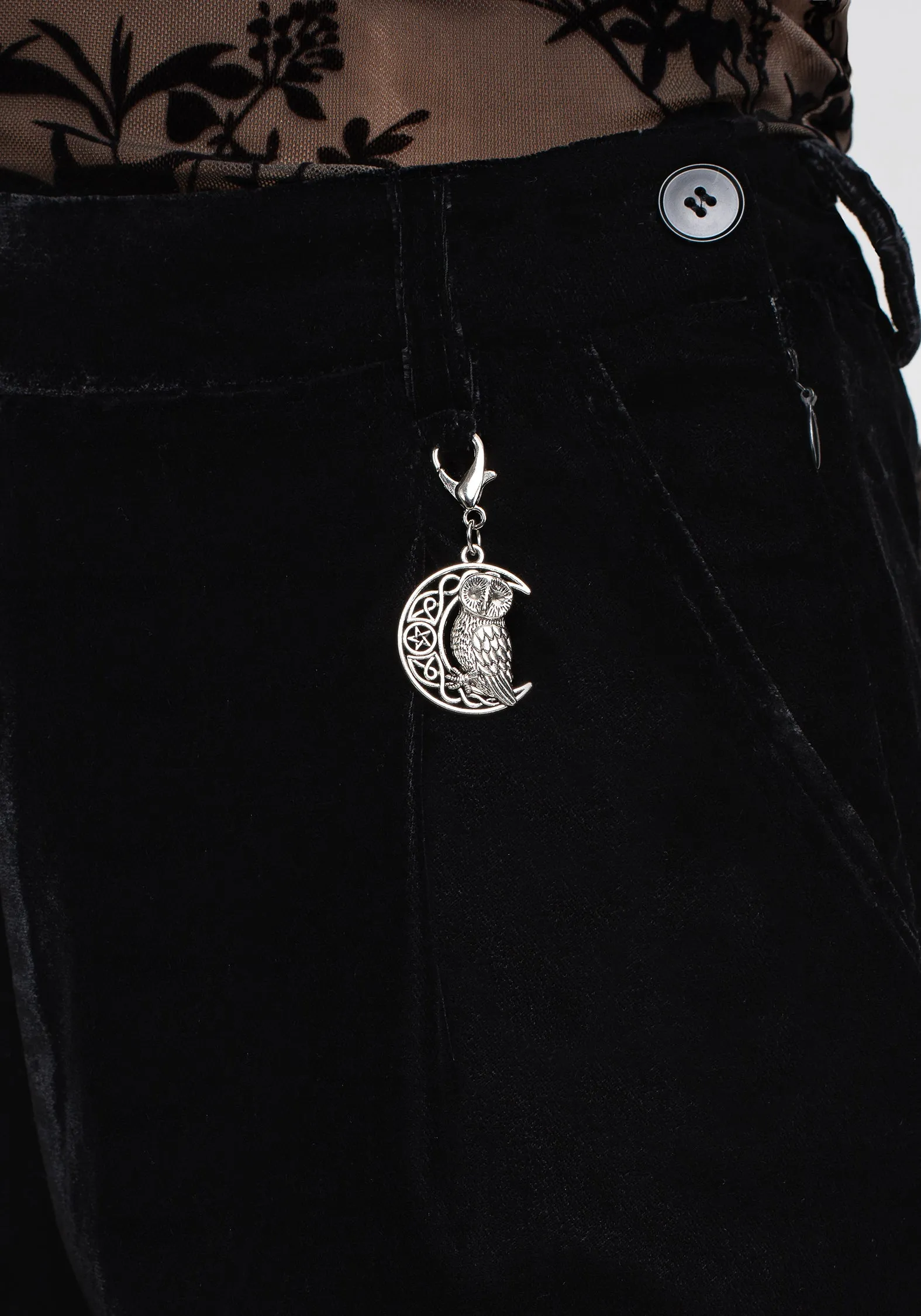 Shadow Velour Tapered Trousers ExpandableSidePanels Casual Comfort