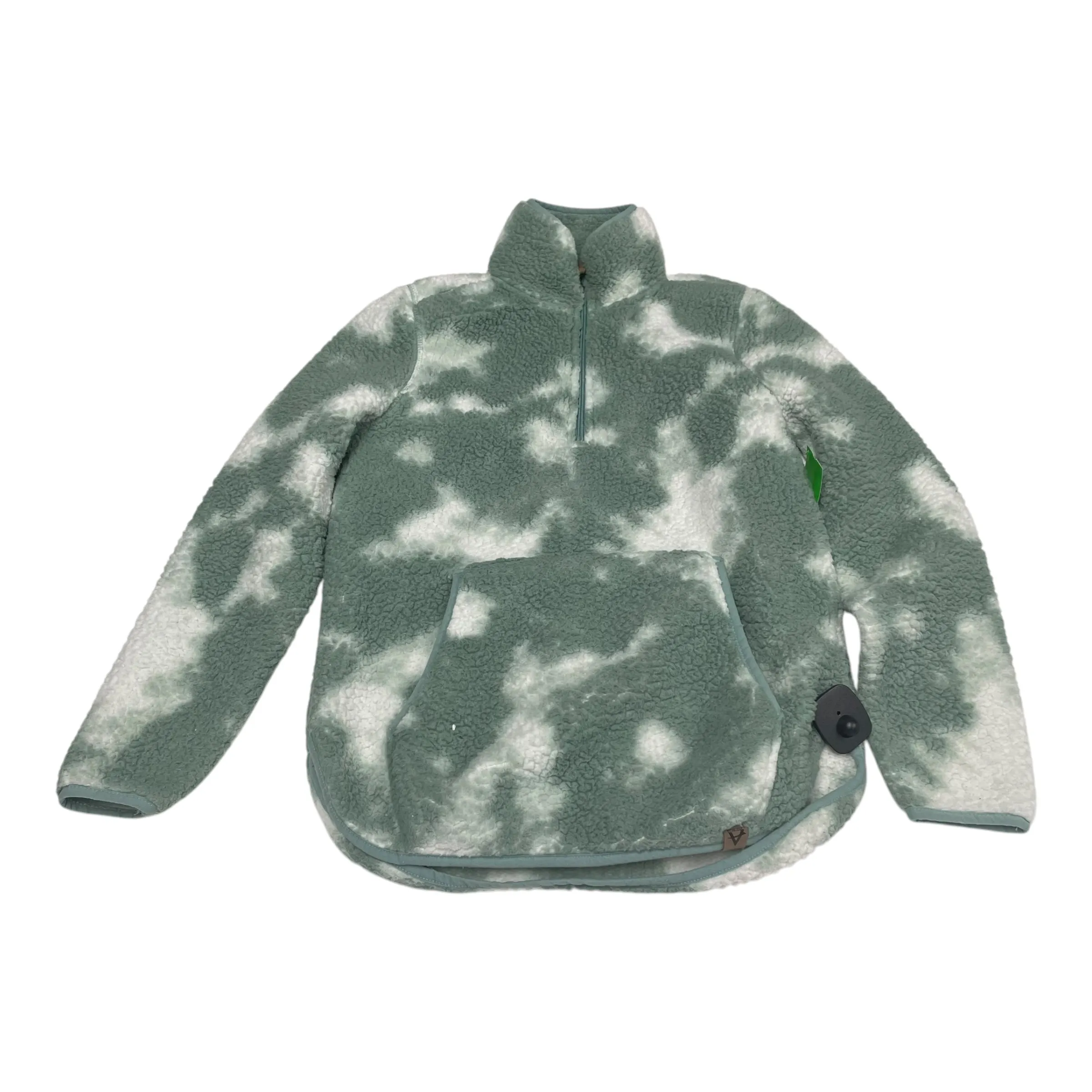 Free Mind Love Glow Sweatshirt Collar By Liv In Green & White, Size: S