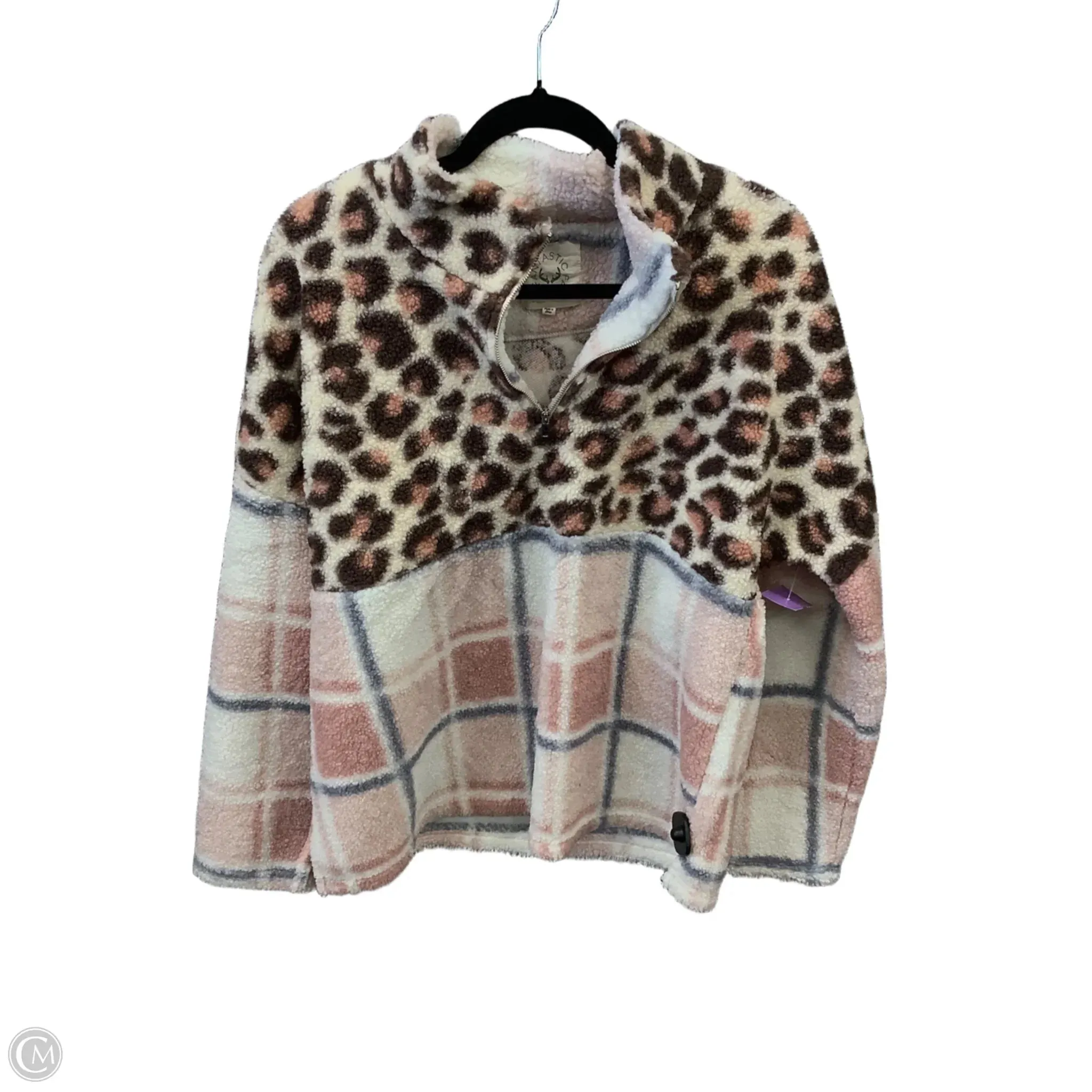 Functional Jacket Sweatshirt Collar By Fantastic Fawn In Pink, Size: M