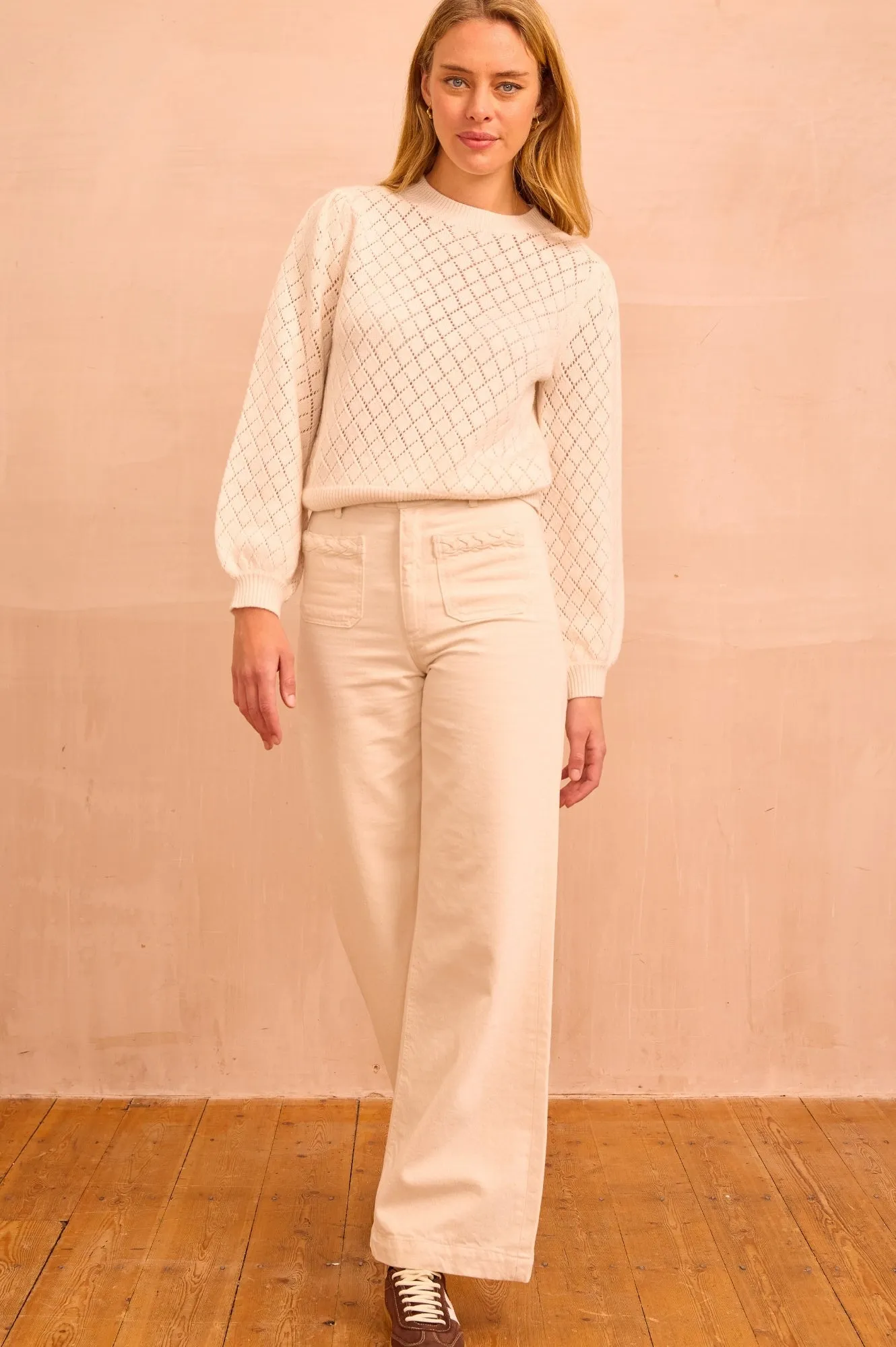 Holiday Vibes High Quality Winter Warmth Sustainable MAISON HOTEL Maxton Hamlet Jean | Ecru