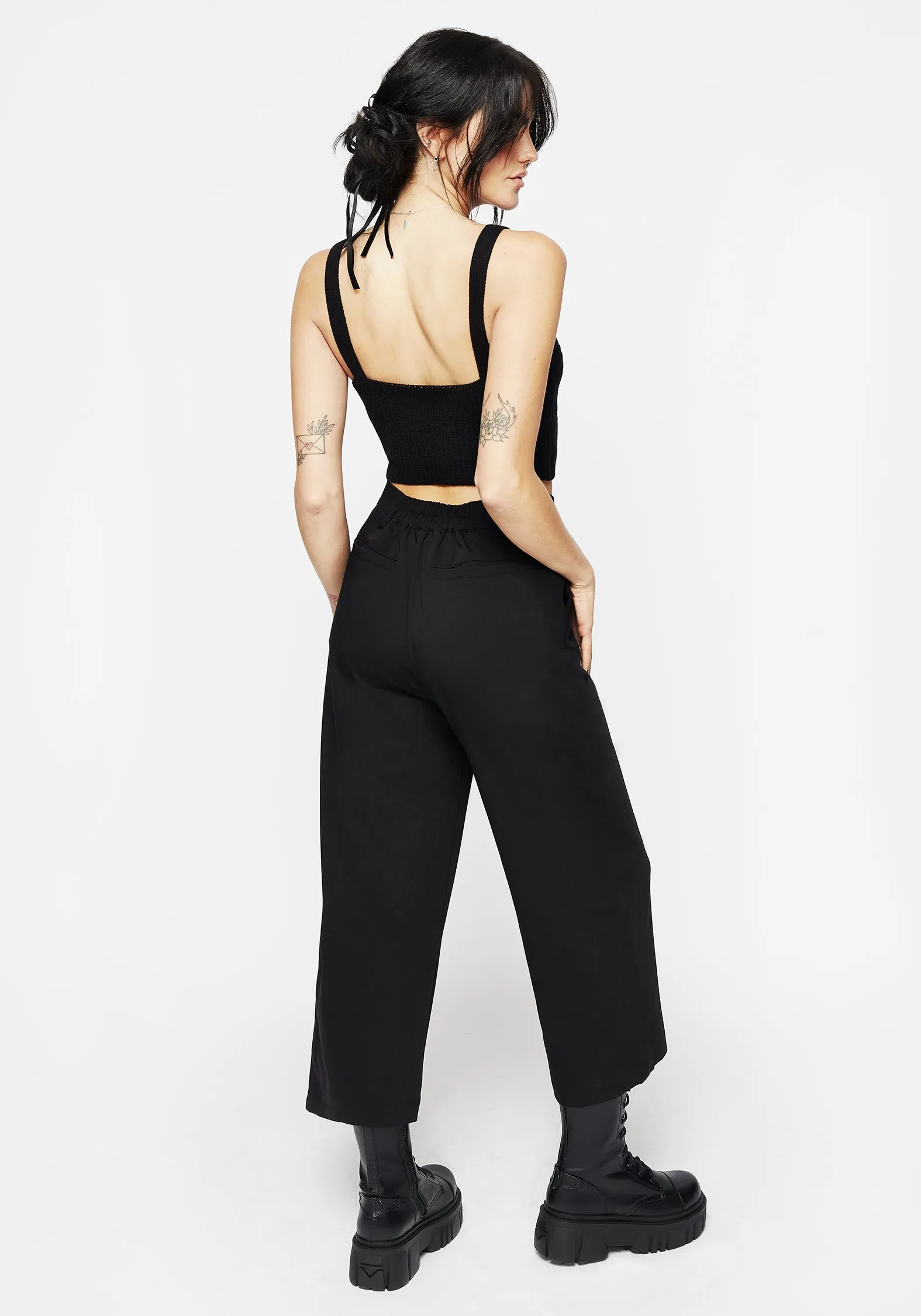 Eustacia Wide Leg Culotte Trousers Soft Interior
