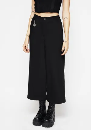 Eustacia Wide Leg Culotte Trousers Active Fit Raw edge