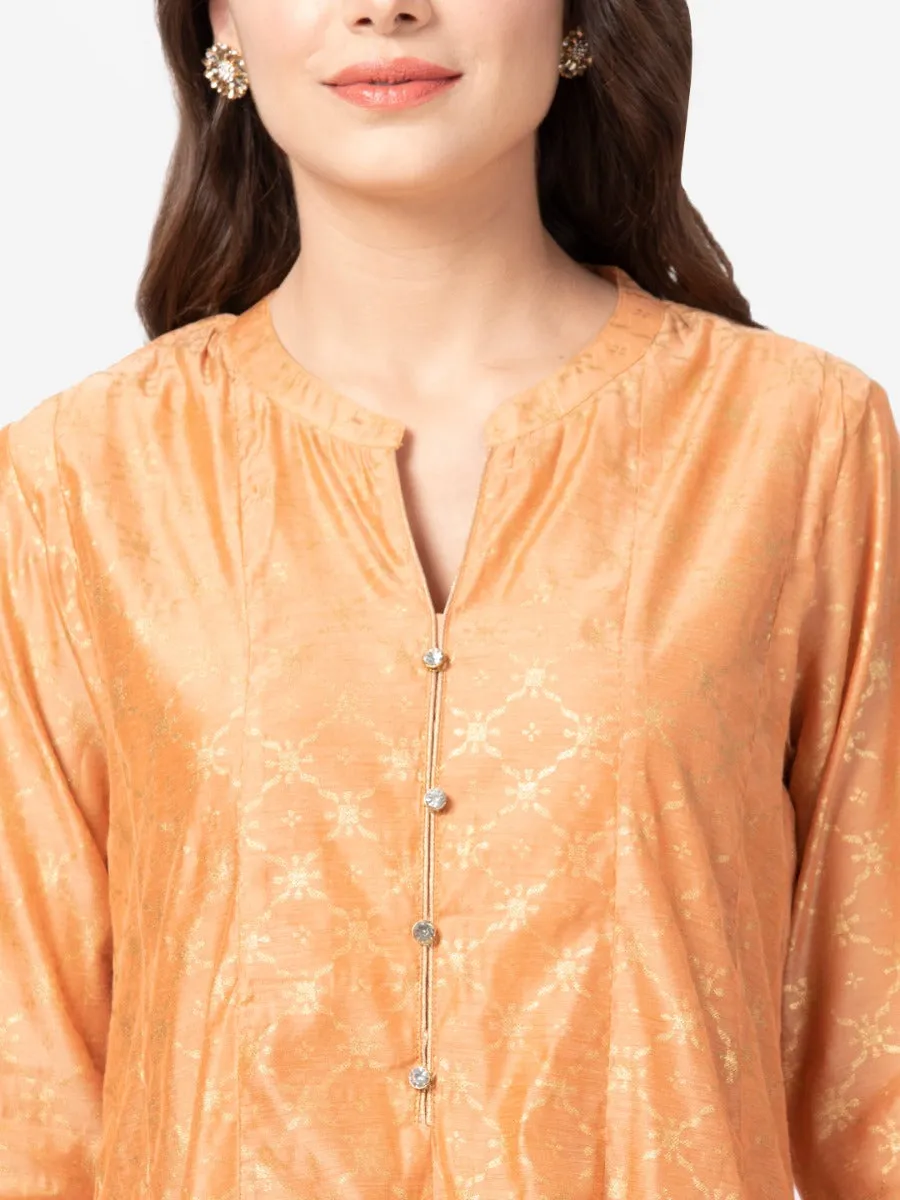 Power Vibe Rust Ornamental Printed Dress