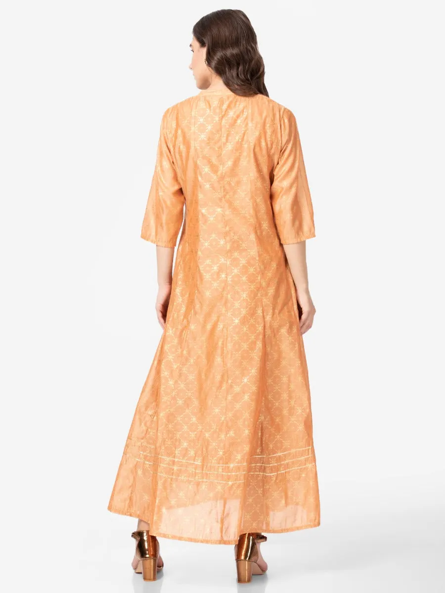 Rust Ornamental Printed Dress Light Fabric QuickRelease Closure