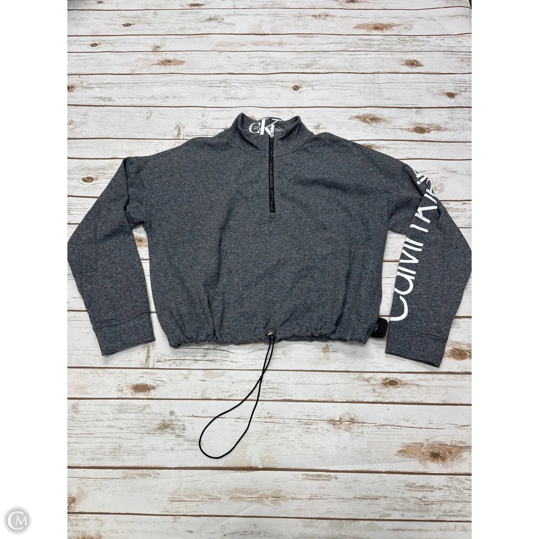 Sweatshirt Collar By Calvin Klein In Grey, Size: L Comfortable Outerwear Lean Glow