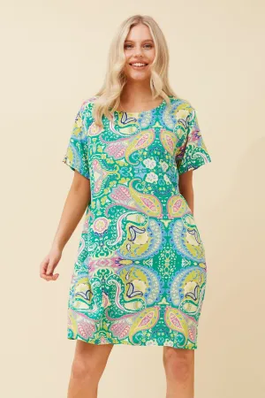 Resort Mood VINE PAISLEY PRINT SHIFT DRESS