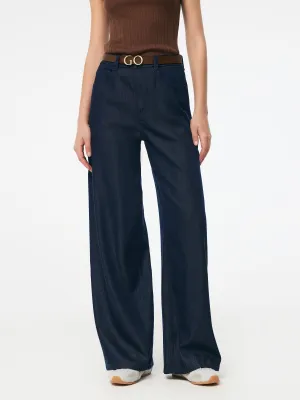 Denim Glitter Detailed Women Loose Straight Jeans City Walk Autumn Days Lightweight