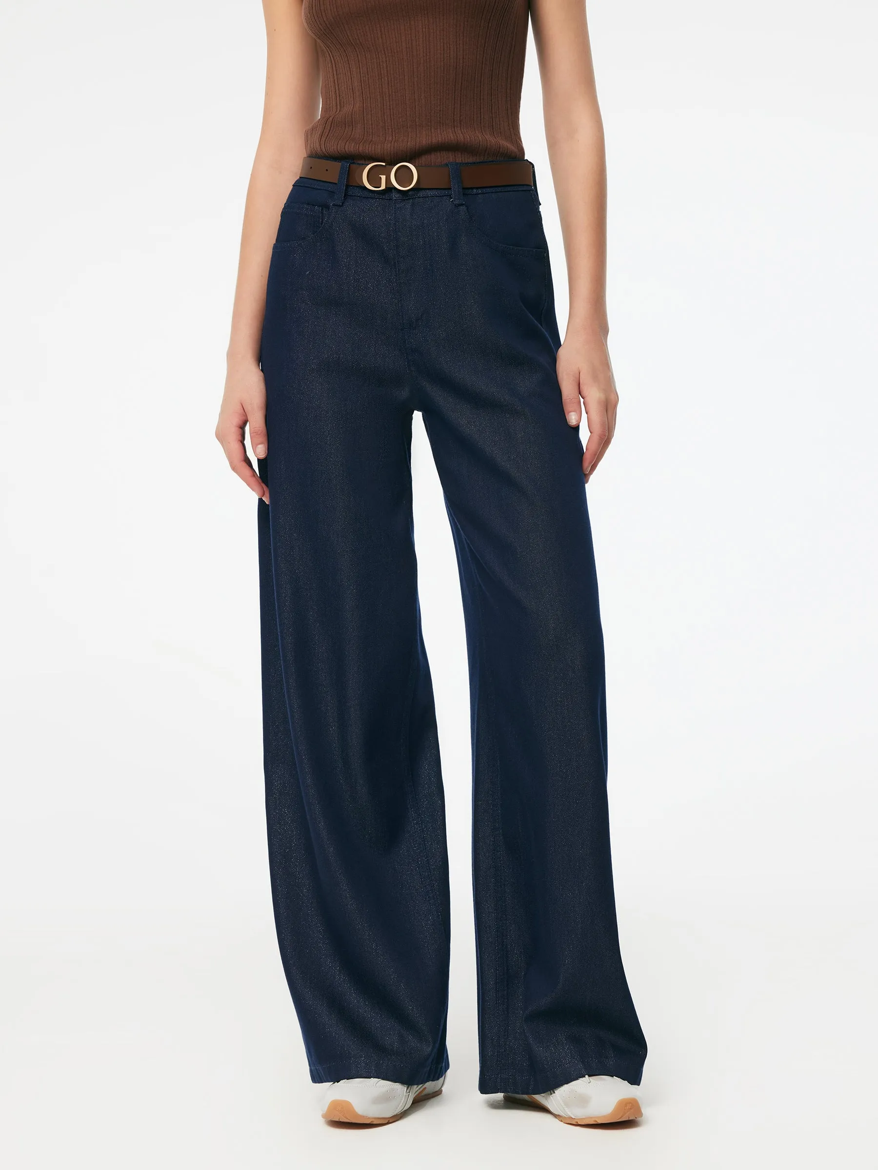 Chill Vibes Denim Glitter Detailed Women Loose Straight Jeans