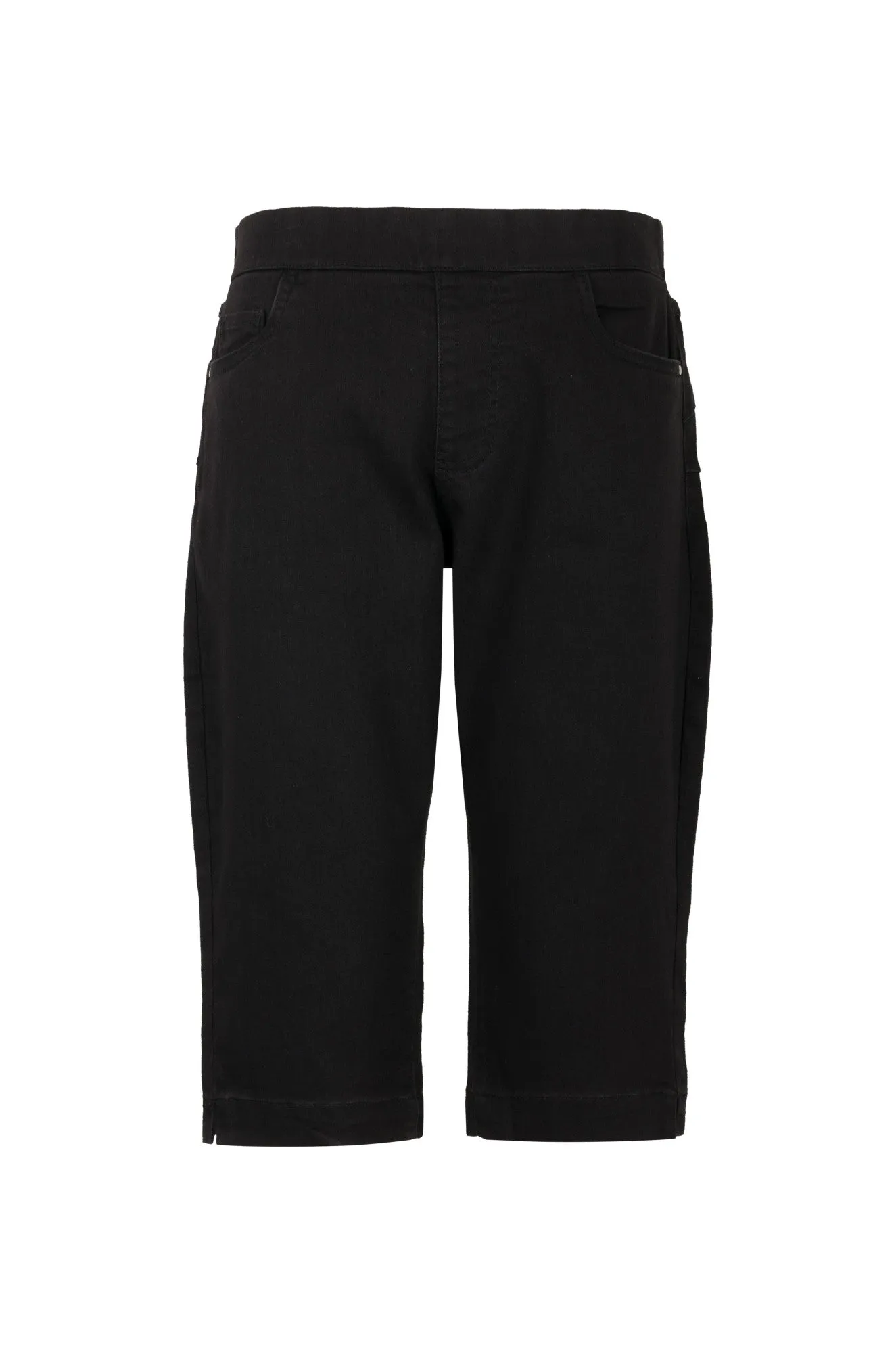 Classic Beach Day Travel Outfit Twin Lakes Denim Below Knee Jeans | Black | 6505A1