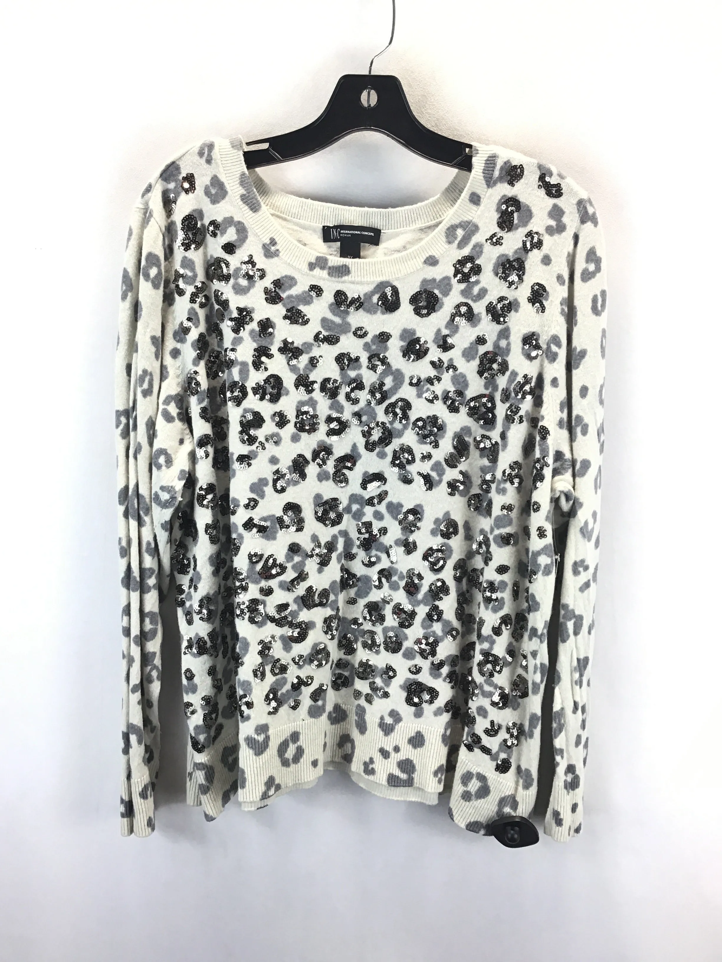 Sun Protection Fabric TearResistant Sweatshirt Collar By Inc In Leopard Print, Size: 3x