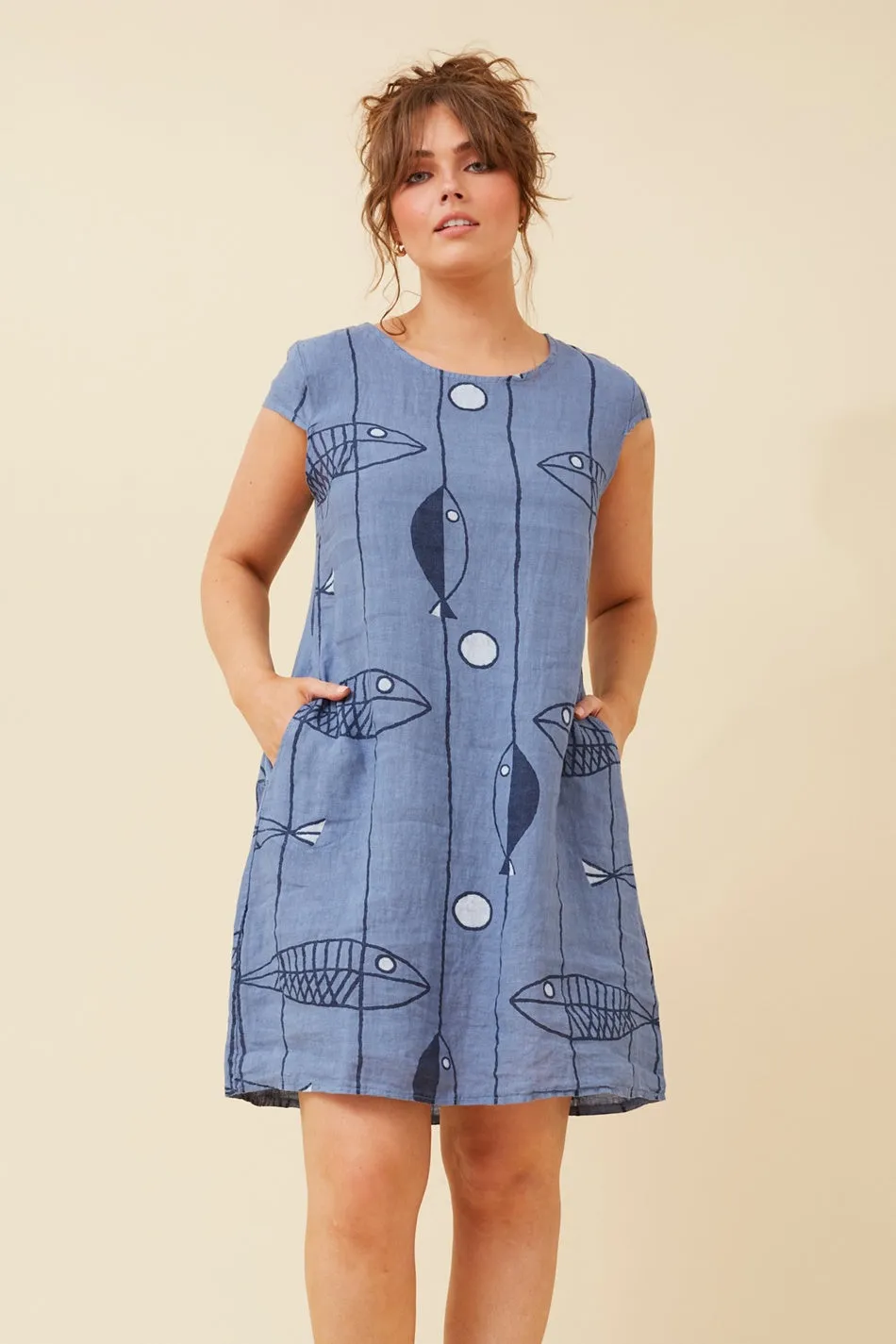 UVProtection MinimalistStyle RIMINI LINEN SHIFT DRESS