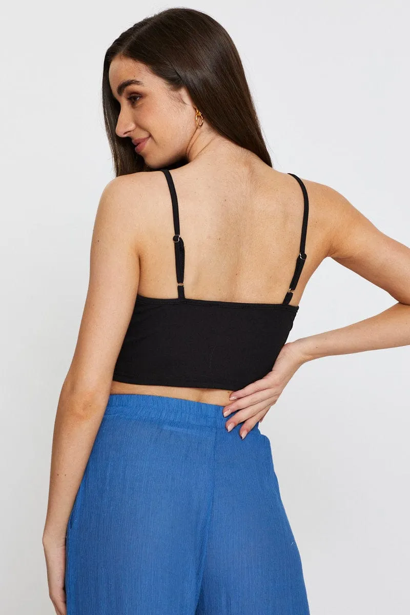 DurableReinforcedElbow Black Crop Top
