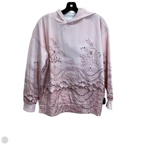 MatteFinishTexture Sweatshirt Hoodie By Clothes Mentor In Pink, Size: L